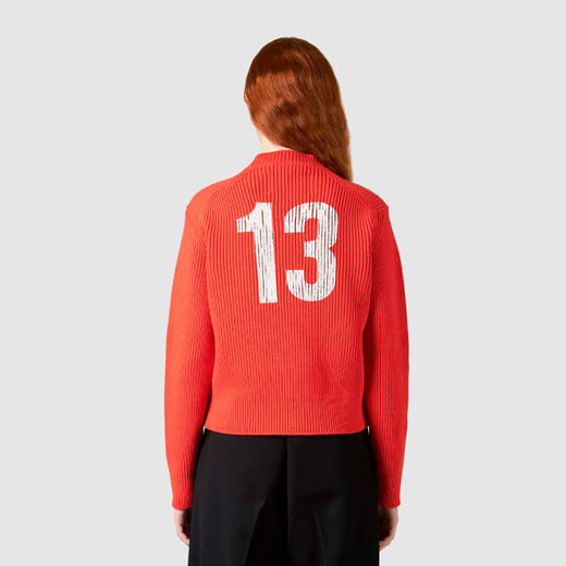 PHILIPPE MODEL 女士字母徽标印花混纺羊毛针织衫 红色 SWCD MR45 61 商品图2