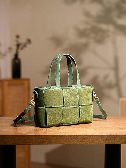 非遗国风包包龟裂纹，桑蚕丝非遗香云纱单肩斜跨手提托特包KM-0211-M1 商品图1