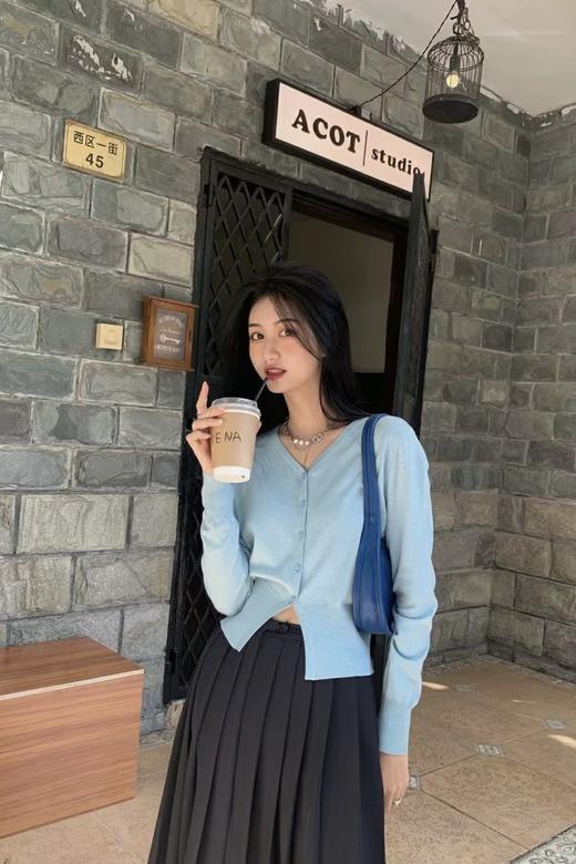 LNNNS 蓝色简约针织上衣 15635 商品图0