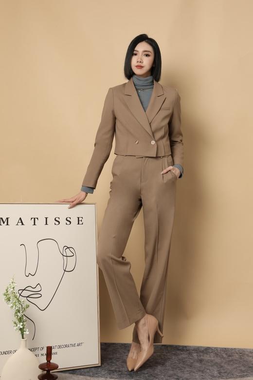 ESTELLICA 时尚截短高级西装外套直筒裤套装 15570 商品图2