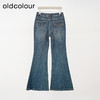 oldcolour欧珂2024春季新款宽松阔腿微喇水洗牛仔长裤女Q121104A1 商品缩略图1