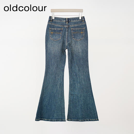 oldcolour欧珂2024春季新款宽松阔腿微喇水洗牛仔长裤女Q121104A1 商品图1