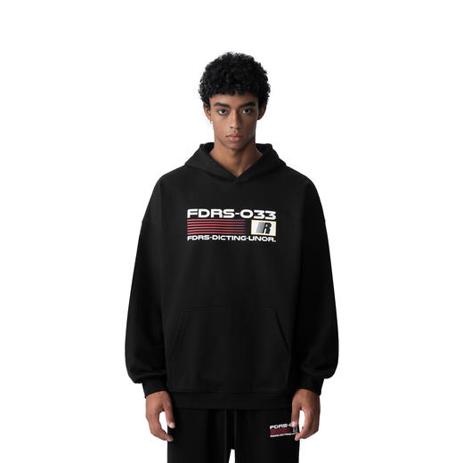 FDR官方店 国潮R字图案印花加绒连帽卫衣男女春季美式情侣装上衣 商品图1