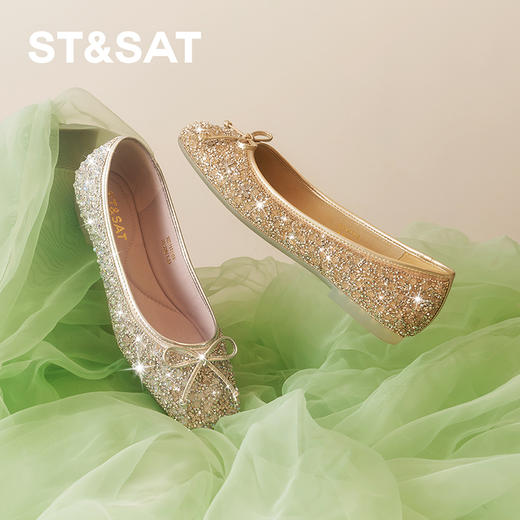 【甜美芭蕾】星期六闪亮蝴蝶结平底单鞋SSD1111059 商品图1