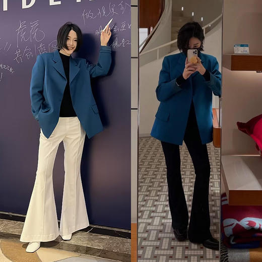 HIDEMI 【吴越同款】宝石蓝简约设计感西装 商品图1