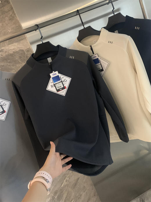 户外山系!2025春秋新款速干透气半拉链运动休闲长袖卫衣打底男款女款 商品图5