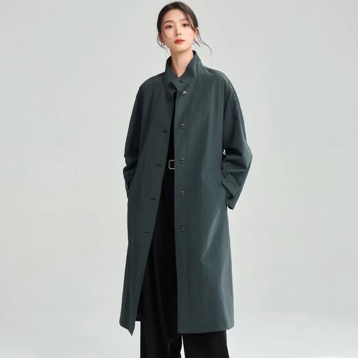 【高货sh】全新升级【铂金会员441/天猫599/差价158】(84026) 洛诗琳25春极简英伦风单排扣立领高级感气质长款风衣 商品图3