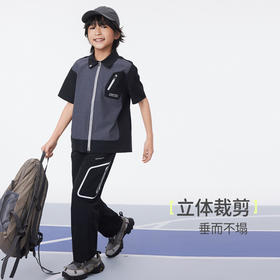 onmygame【黑武士】男童短袖衬衫儿童夏季机能T恤2025年新品上衣