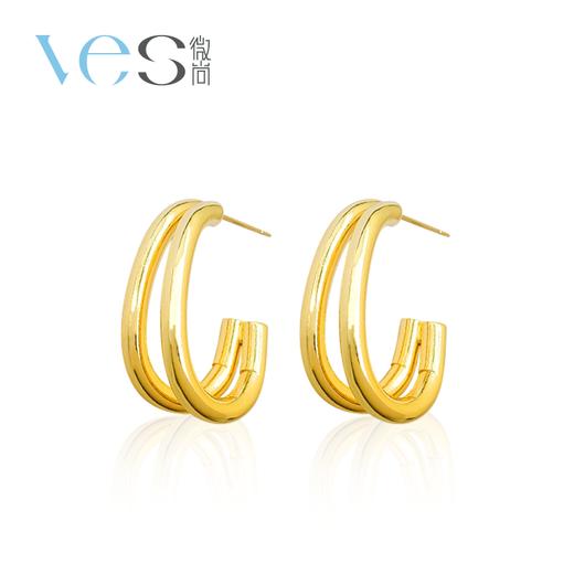 金色C圈高级感银925耳钉 商品图5