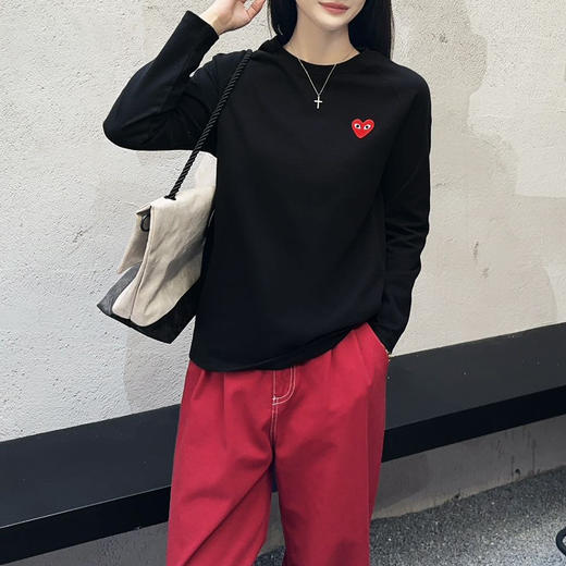 独家定制款→爱心插肩卫衣 长T 升级版本，面料升级100%棉新疆长绒棉 ~磨毛工艺贴上身穿更保暖，更舒适 JR7891 商品图0