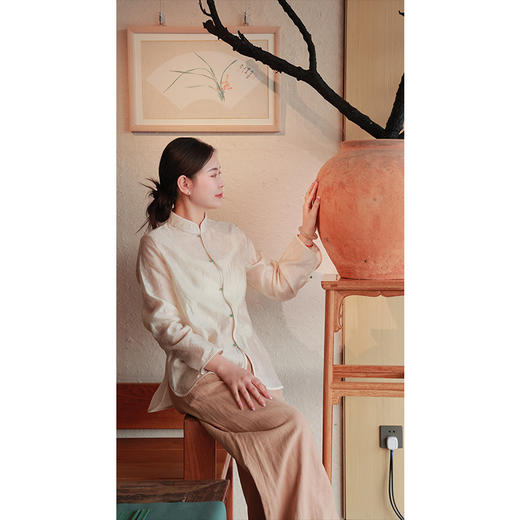 【抖音专属】新中式衬衣（25710058玉色结缘款） 商品图1
