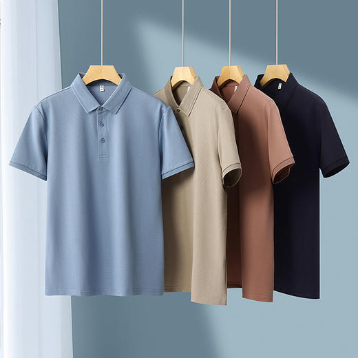 【DKP】大依优型大码Polo衫弹力翻领T恤轻奢休闲纯色短袖男宽松T恤上衣胖子 商品图7