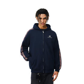 FDR官方店 民族风织带拉链开衫连帽卫衣男女春季复古运动情侣外套