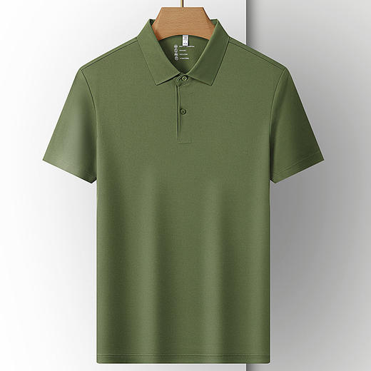 【索罗娜】【DKP】大依优型大码Polo衫冰丝弹力凉感翻领T恤轻奢休闲纯色短袖男宽松T恤上衣胖子 商品图8