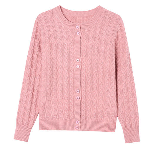 CC-101-82052圆领针织开衫女春秋2025新爆款洋气外搭高级感短款小个子毛衣外套 商品图4