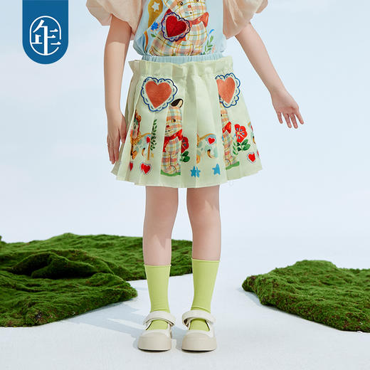 年衣童装女童2025夏季百褶裙A字裙公主裙甜美全糖主义半裙 商品图3