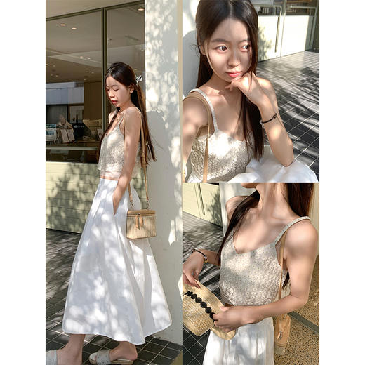 【99元任选2件】最后一波 ！！刺绣小花吊带背心 商品图2