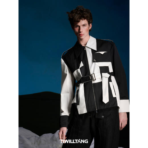 启世录TIWILLTANG“檩铸嚣尘”风衣式拉链结构男式衬衫 商品图3