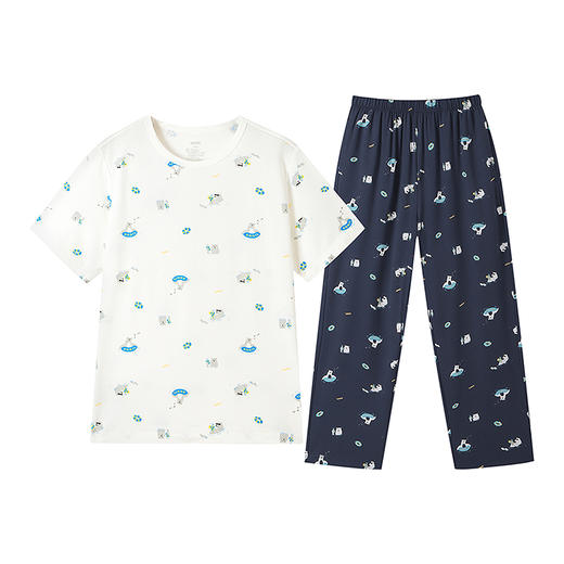 男童短袖莫代尔家居服套装夏季新款安奈儿童装JB521055 商品图7