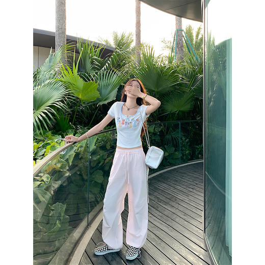 <曾小咸推荐>4.12现货秒杀 ！微信超特价！彩色字母印花系带短袖T恤 日常119.99 立减60 秒杀59.99！！ 商品图3