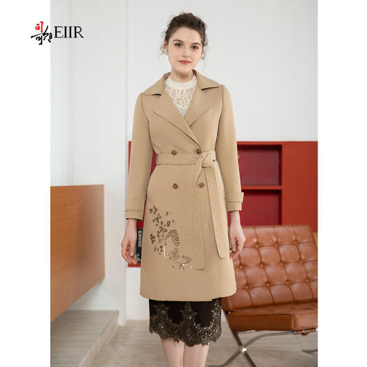 司歌刺绣双排扣风衣女春秋R901215X 商品图4