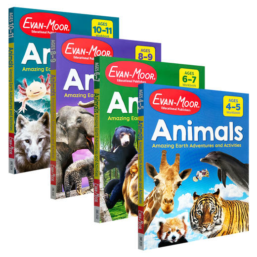Evan-Moor Animals: Amazing Earth Adventures and Activities Set.奇妙的地球冒险 动物 4册套装 商品图1