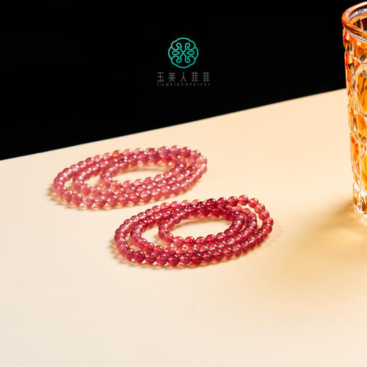 草莓晶三圈-圆珠素圈约6 商品图0