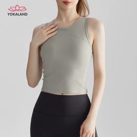 YOKALAND运动背心女ABW001一体固定杯高强度防震长款健身背心