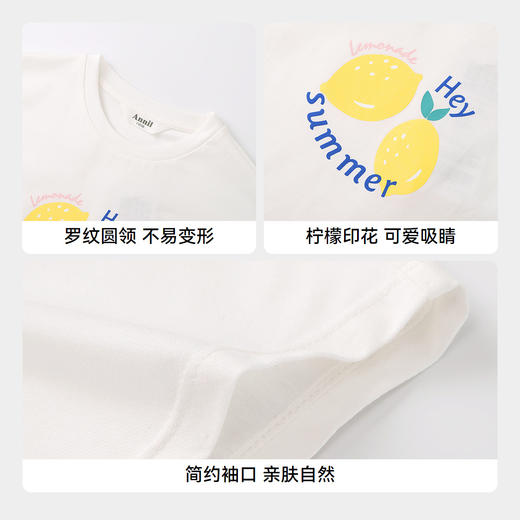 女童圆领短袖针织衫夏季新款安奈儿童装EG521162 商品图4