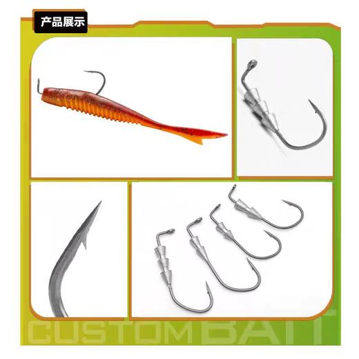 驯鱼高手 路亚火巴斯托钩微铅插铅钩黑坑无铅wacky钩钓组 商品图2