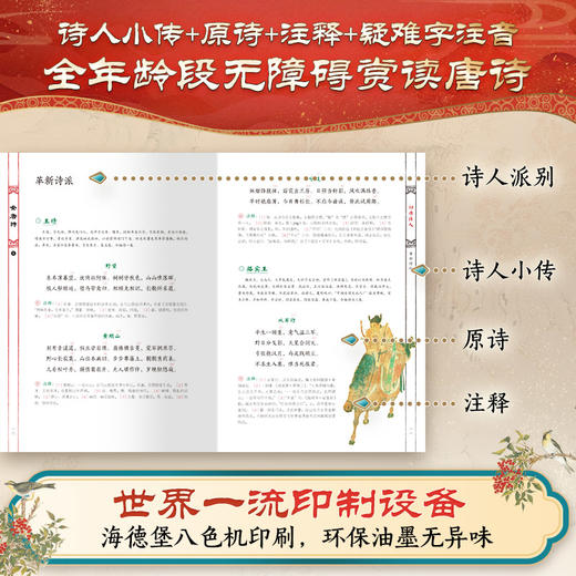 《全唐诗》 全彩刷边典藏版  赠敦煌方巾、限量鲜章、精美礼盒、藏书票 商品图3