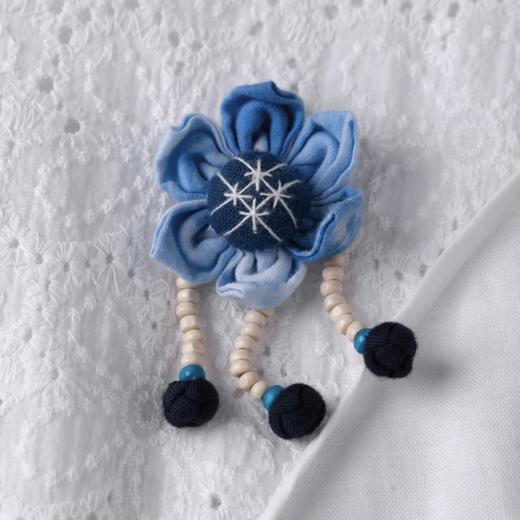 【林栖设计小店】【送蓝花胸针】2025年春夏新品传统无袖连衣裙1942021 商品图9