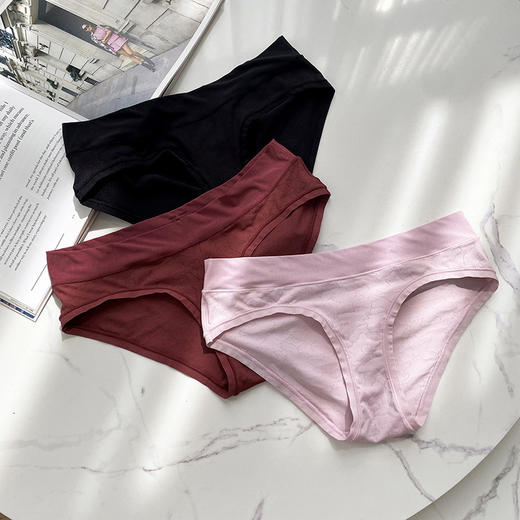 【性感低腰】官网400+ 高弹不紧绷低腰全包臀性感三条装内裤女 莫代尔裆透气三角裤 商品图0