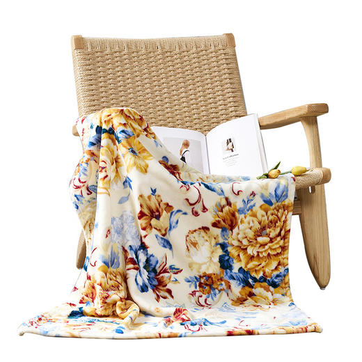 【彤橙】富安娜(FUANNA) 多功能法兰绒午休毯/落英缤纷80*120cm   商品图5