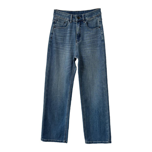 巨软糯四面弹！2025春季新款窄版阔腿牛仔裤女高腰显瘦直筒长裤！ 商品图4