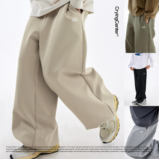 CryingCenter 不起皱四色绣花休闲运动长裤 哭喊中心 商品图0