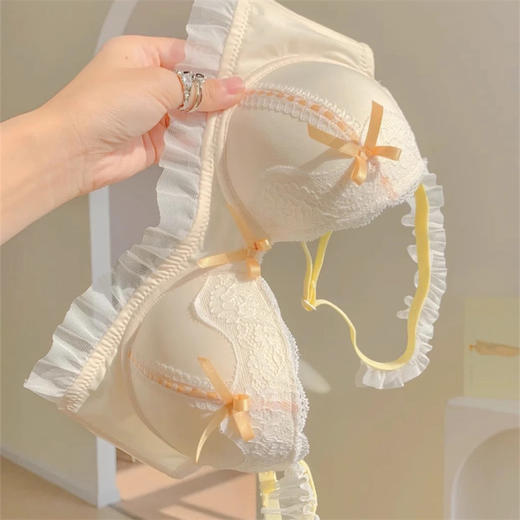 【甜美日系，清新蕾丝无钢圈内衣】糖果色系超级少女系，聚拢显大显圆，美背性感胸罩bra收副乳调整型文胸套装QQ 商品图1