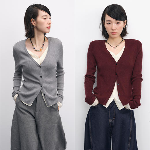 UMILAB【春颂】天丝羊毛软糯亲肤 抗起球撞色假两件针织衫BM852W 商品图0