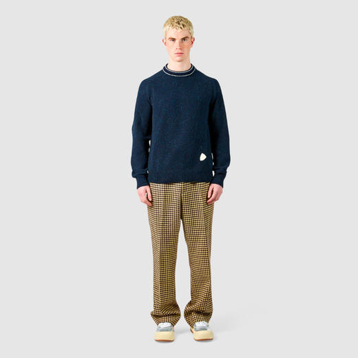 PHILIPPE MODEL 男士盾牌徽标贴片混纺羊毛针织衫 蓝色 SWCU M006 49 商品图3