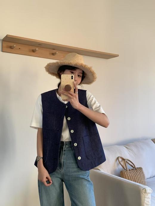 老米优品🎈3-5天。自留款。韩代 GAO品质《植物染色🌳亚麻文艺范马甲》松弛感，品质感拉满！叠搭神器~ MJ250220A 商品图2