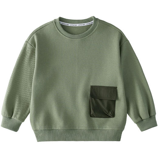 棉花堂2025年春款针织圆领贴袋童趣卫衣F251022 商品图11