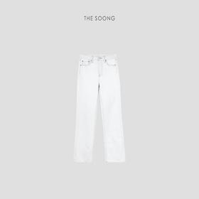 THESOONG"原味本色"100%棉重工洗水立裁线性中腰牛仔裤HBNZ5500