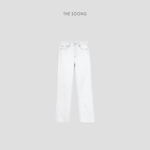 THESOONG"原味本色"100%棉重工洗水立裁线性中腰牛仔裤HBNZ5500 商品图0
