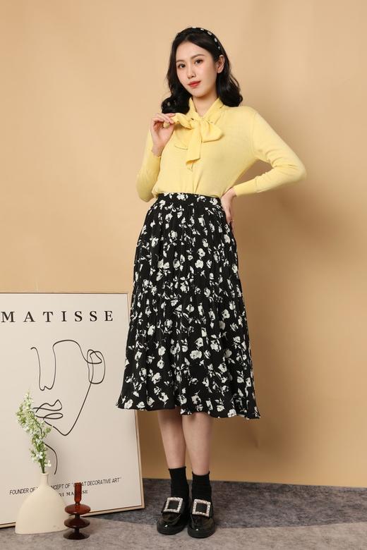 L.Fleuri 浪漫印花大A摆高腰半裙 15568 商品图1