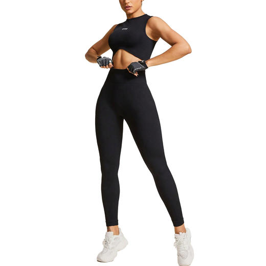 跃牌【安琪拉系列】瑜伽服套装圆领美胸背心收腹弹力塑身衣性感翘臀运动健身服1637 商品图4