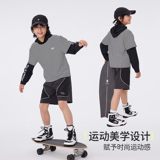 onmygame【条纹叠穿】男童假两件长袖T恤儿童夏季上衣柔软25年新款KE20A210636 商品图3