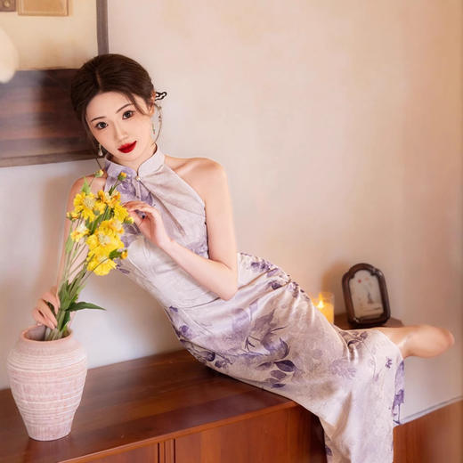 改良年轻款，挂脖旗袍连衣裙YG- 2531 商品图3