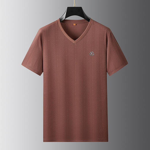【DWP】大依优型大码V领短袖T恤加肥加大男士大号弹力透气舒适夏季半袖 商品图4