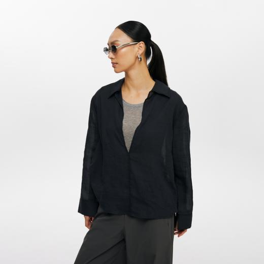 oneupV领苎麻天丝衬衫 商品图1