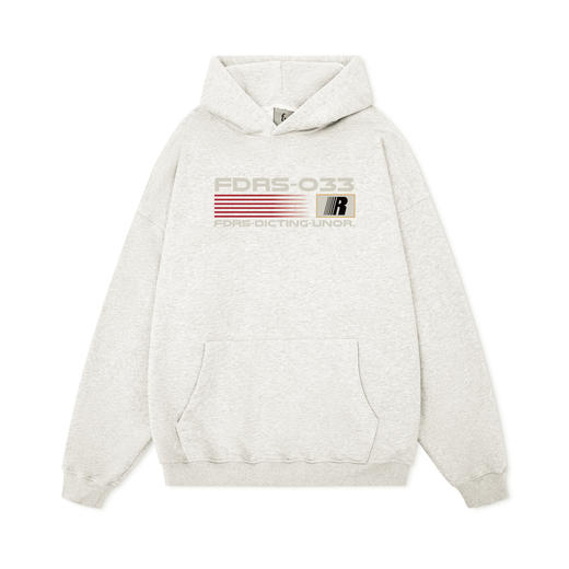 FDR官方店 国潮R字图案印花加绒连帽卫衣男女春季美式情侣装上衣 商品图4